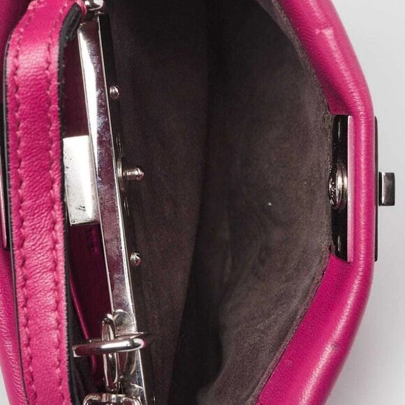 Fendi Fuchsia Nappa Leather Micro Peekaboo Bag 8M0355 - Picture 9 of 11